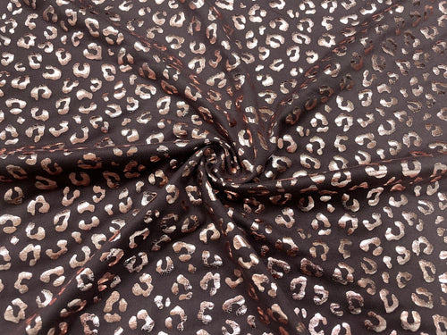 Cow Print on Polyester Spandex Dark Brown/Brown