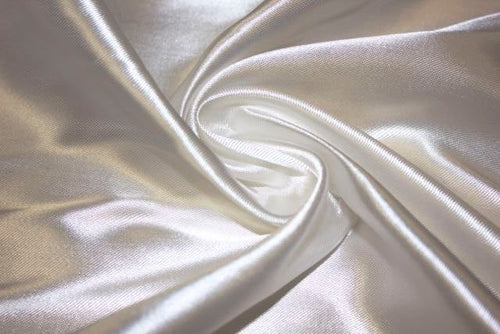 White Satin Charmeuse Fabric Shiny Dress Weight 100% Polyester 56"-58" Wide Wedding Dress Sewing Craft By The Yard
